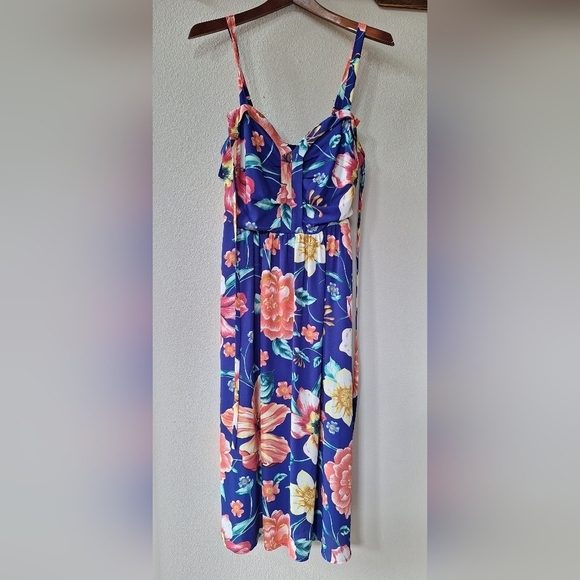 Moulinette Soeurs Dresses & Skirts - (SHELL) Moulinette Soeurs Floral Midi Dress - Blue and Pink